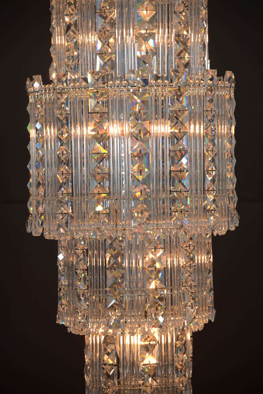 Swedish Mid-Century Modern Crystal Chandelier For Sale