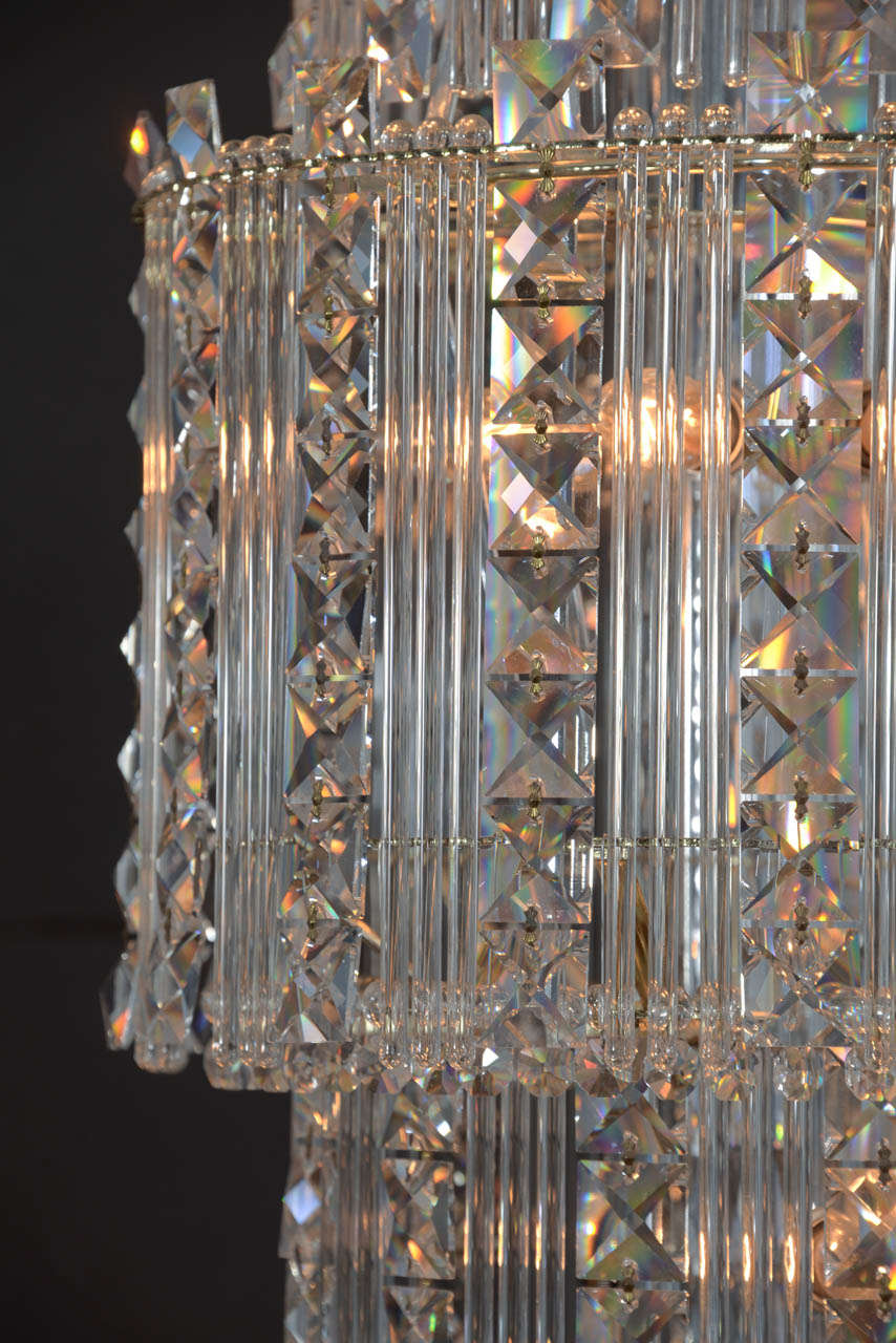 Mid-Century Modern Crystal Chandelier For Sale 1