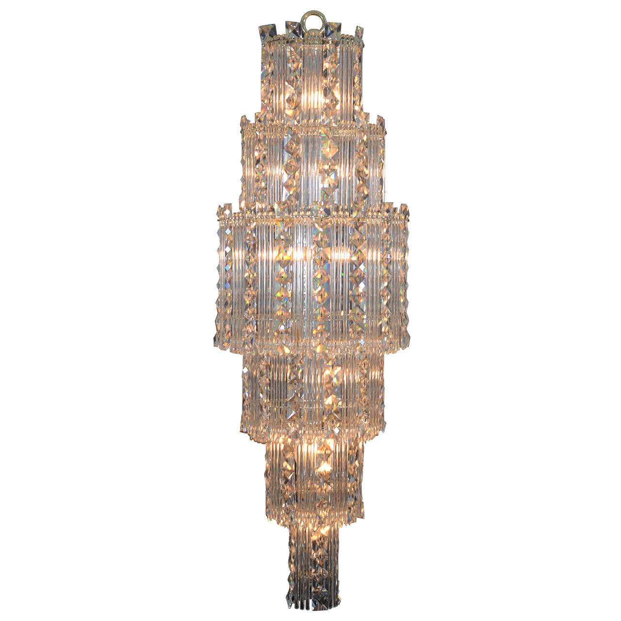 Mid-Century Modern Crystal Chandelier For Sale