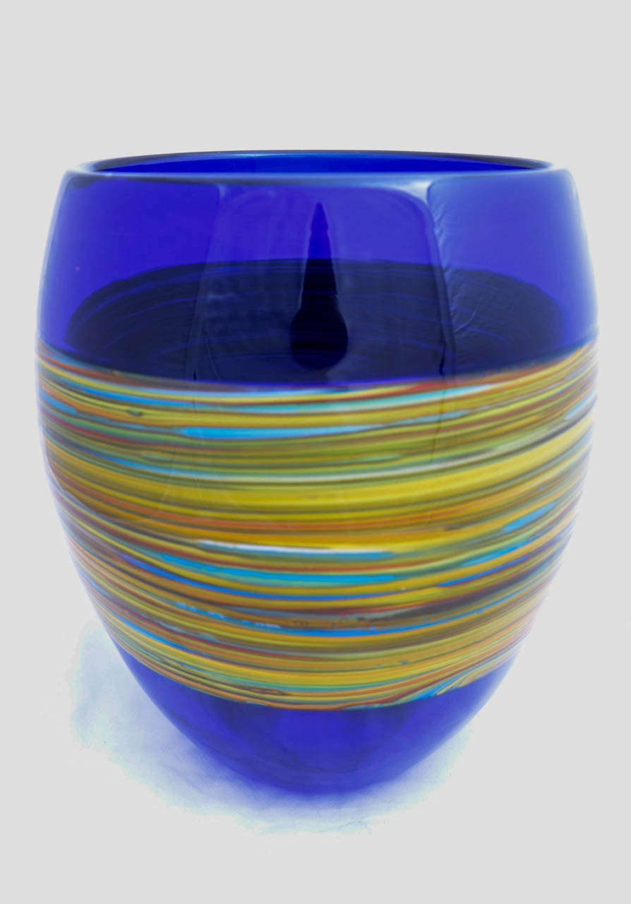 This striking large vase was made by Gino Cenedese e Figlio , the noted Murano Glasshouse, in the 