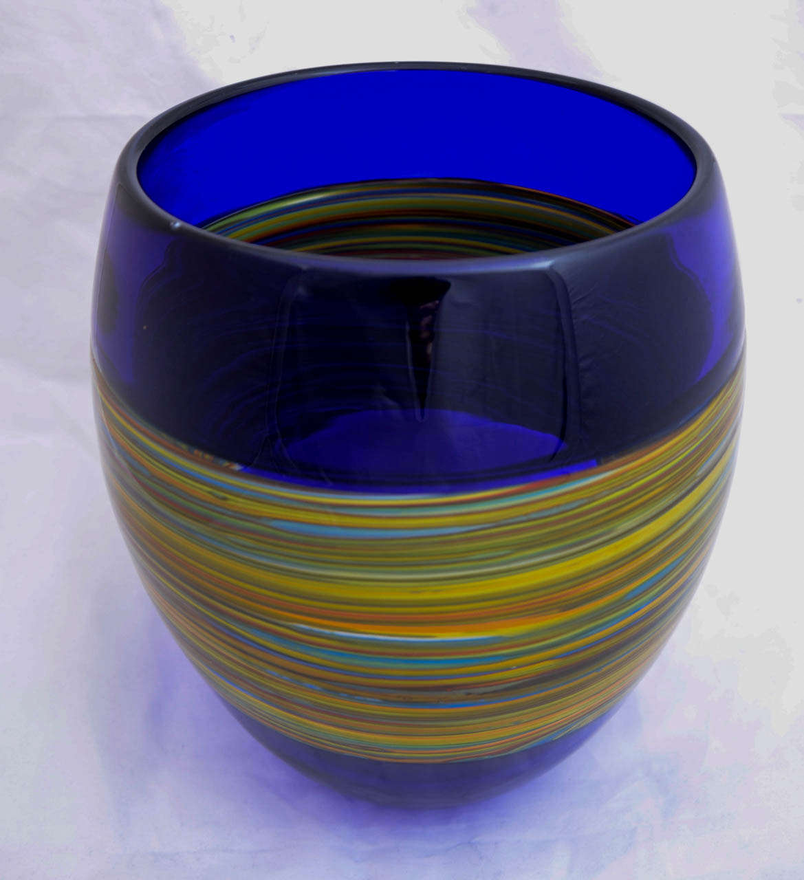 Italian Modern Cenedese Murano Incalmo Glass Vase For Sale