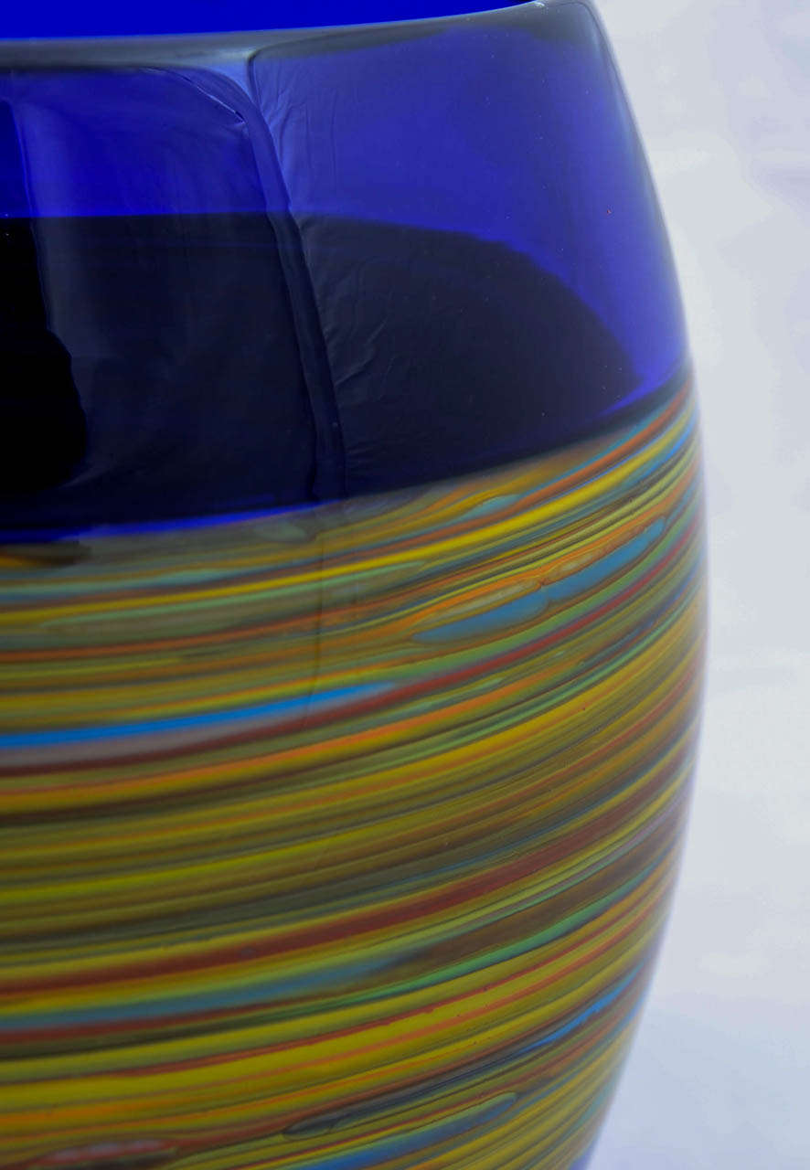 20th Century Modern Cenedese Murano Incalmo Glass Vase For Sale