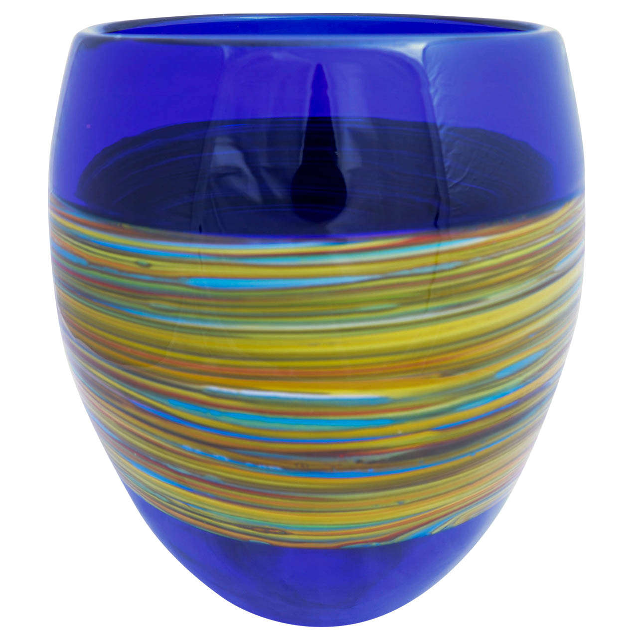 Modern Cenedese Murano Incalmo Glass Vase For Sale