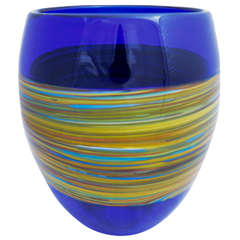 Vintage Modern Cenedese Murano Incalmo Glass Vase