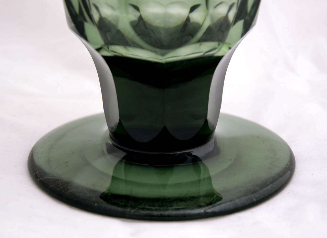 Cut Glass Art Deco Chalice Designed by Keith Murray for Stevens & Williams, 1930's In Good Condition For Sale In Stratford Upon Avon, GB