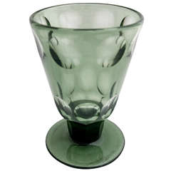 Cut Glass Art Deco Chalice Designed by Keith Murray for Stevens & Williams, 1930's