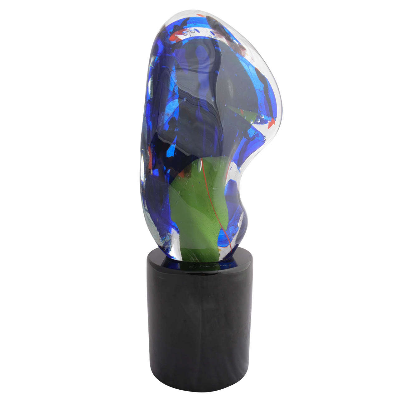 Tall Glass Abstract Sculpture signed S. Toso, Murano For Sale