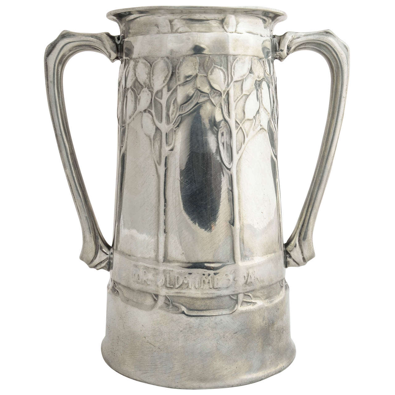 Tudric Pewter Twin Handled Mug by David Veasey for Liberty 
Co. c.1900 For Sale