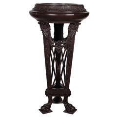 Antique American Cast Iron Pedestal Urn