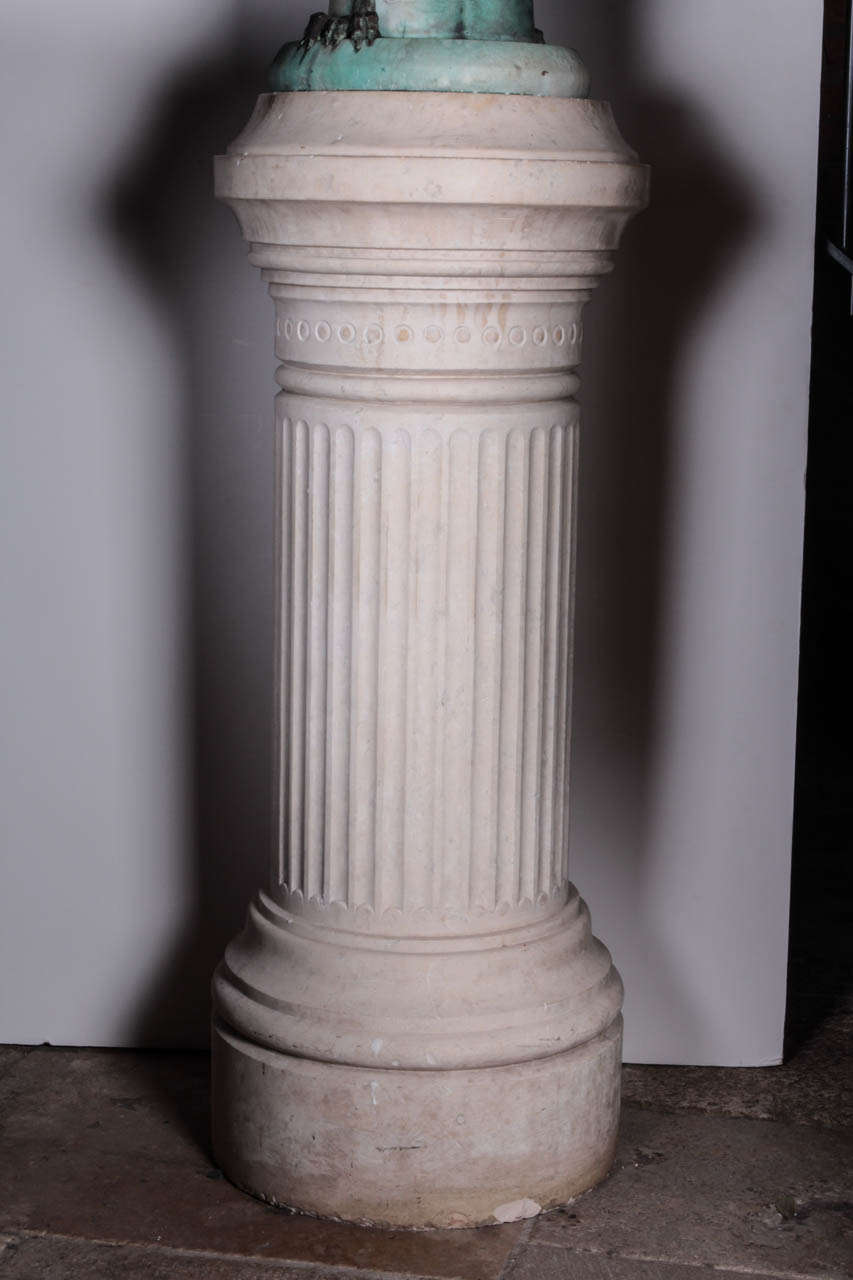 French, circa 1900 fluted marble pedestal