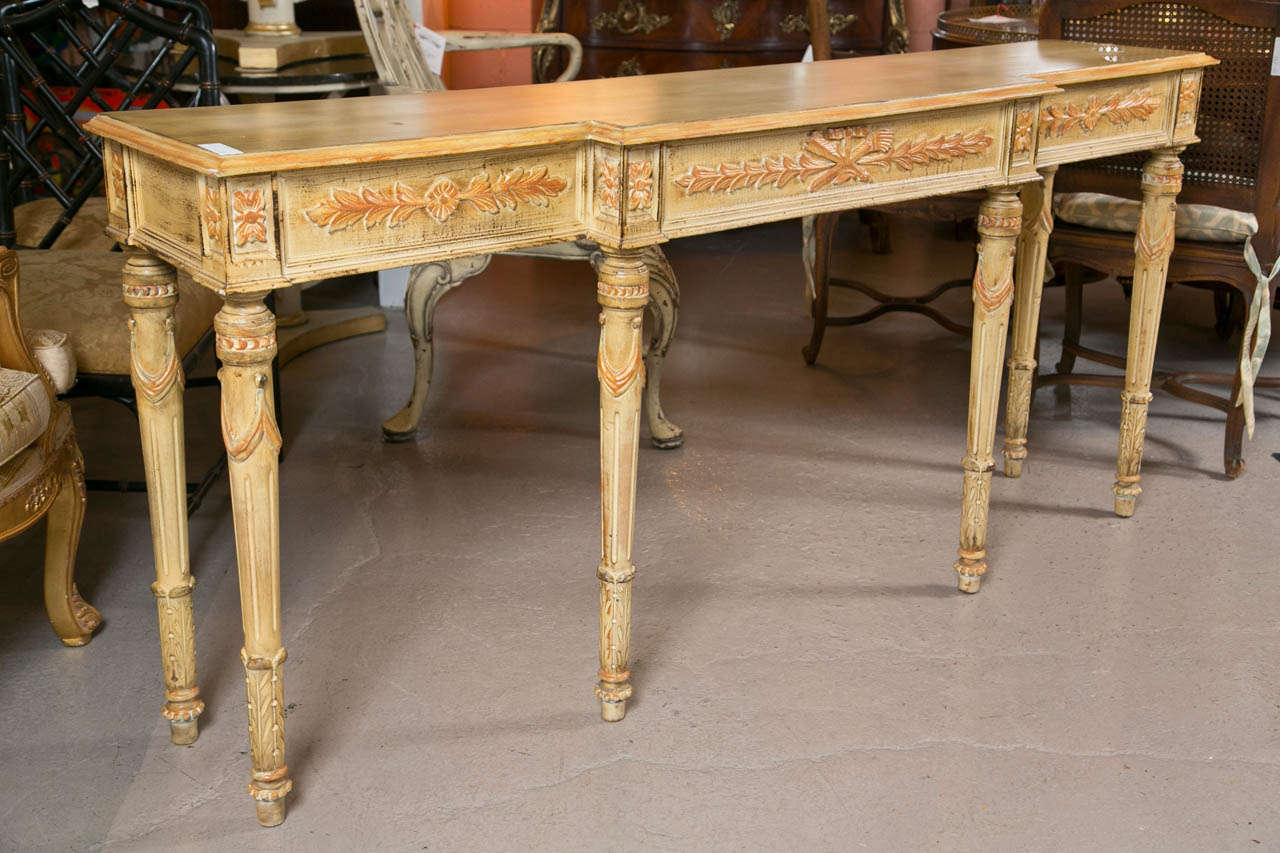 French Louis XVI Style Painted Console Table by Jansen 2