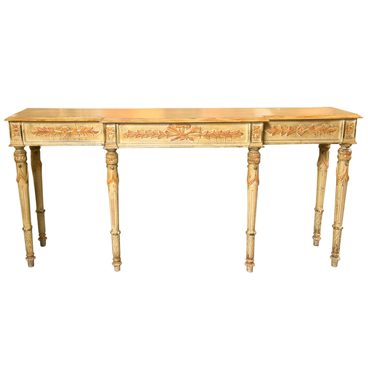 French Louis XVI Style Painted Console Table by Jansen