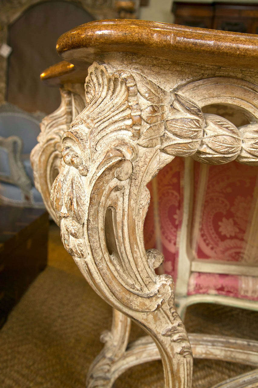 French Rococo Style Console Table manner of Jansen In Good Condition In Stamford, CT