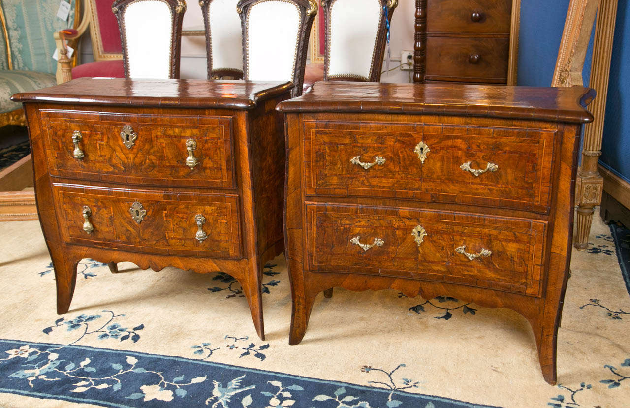 Compatible Pair of 18th Century Small Italian Chests