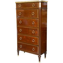 French Directoire Style Mahogany Lingerie Chest by Jansen