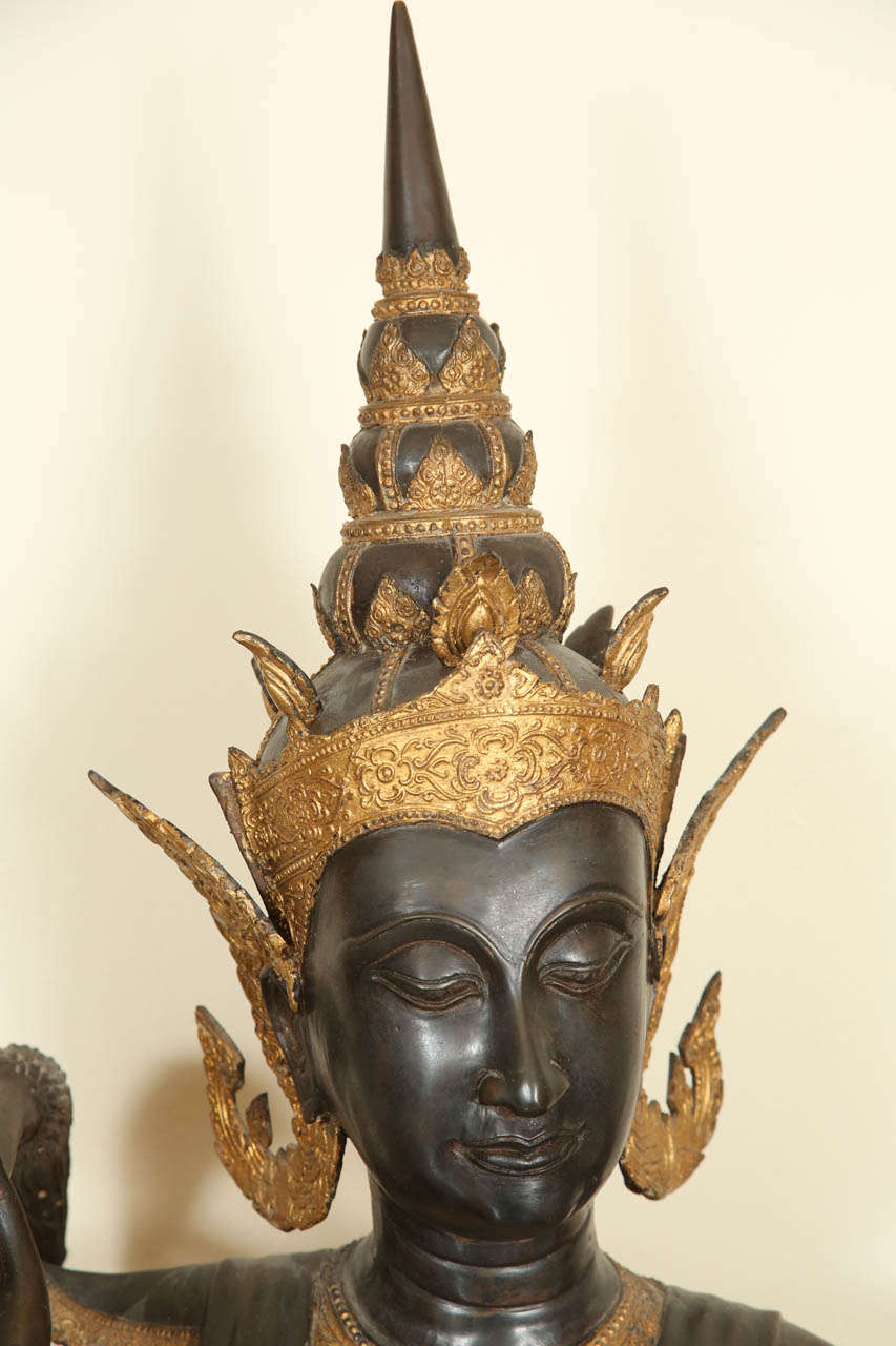 Other Magnificent Large Thai Bronze Figure With Gilding
