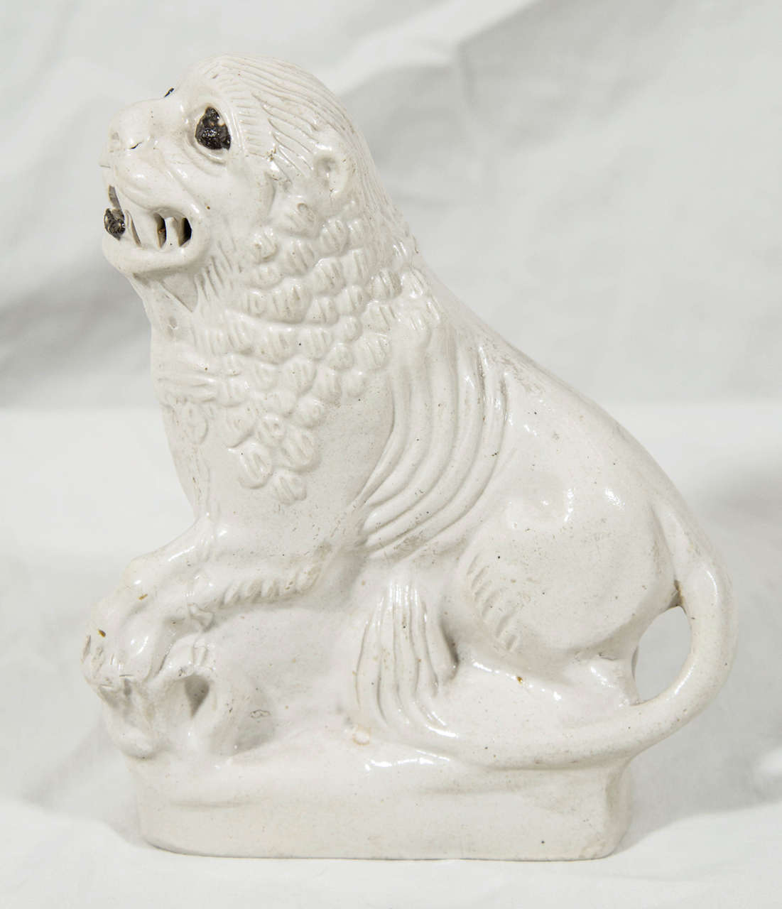 Folk Art English Salt Glazed Pottery  Lion Mid-18th Century Made circa 1760