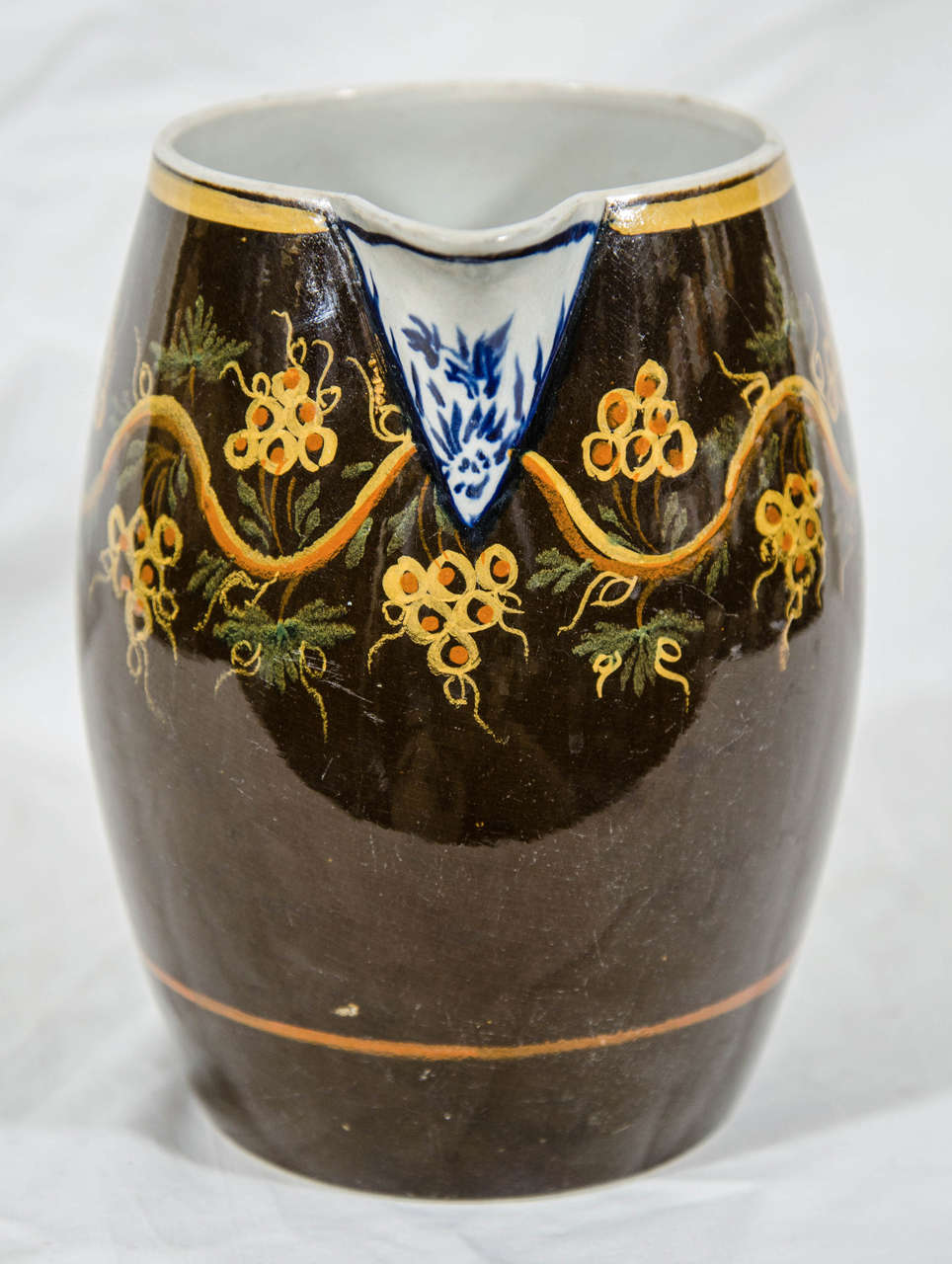Antique Pitcher Staffordshire  Brown Pottery