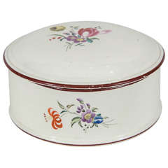 Antique 18th Century Creamware Covered Box 4