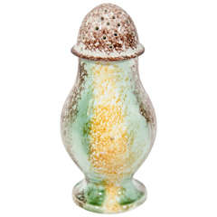 Antique Pearlware Pottery Sponged Pepper Shaker