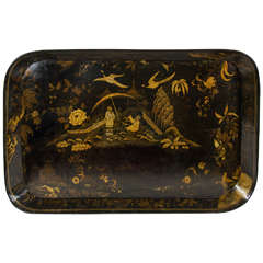 Early 19th Century English Papier Mâché Tray with Chinoiserie Scene