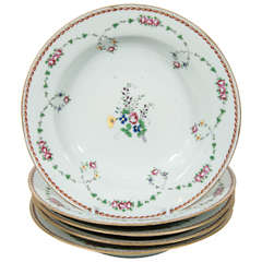 Set of a Dozen Chinese Famille Rose Soup Dishes