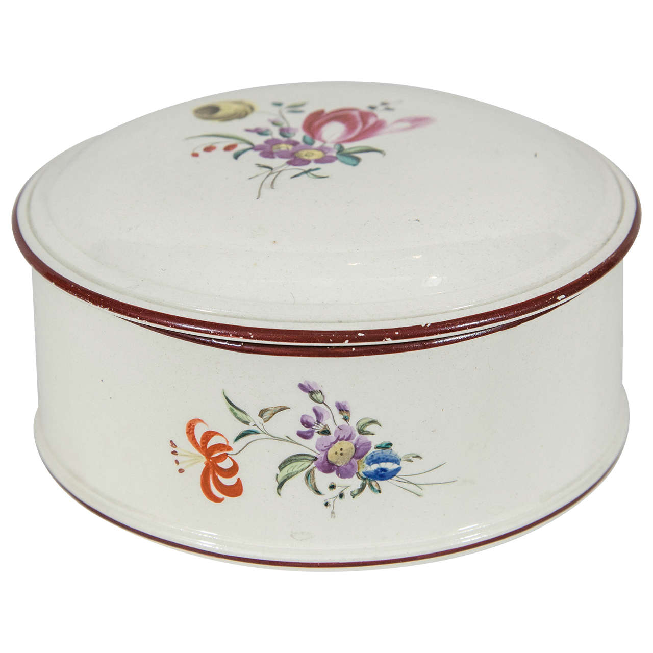 Antique English pottery creamware water jug and cover 18th century