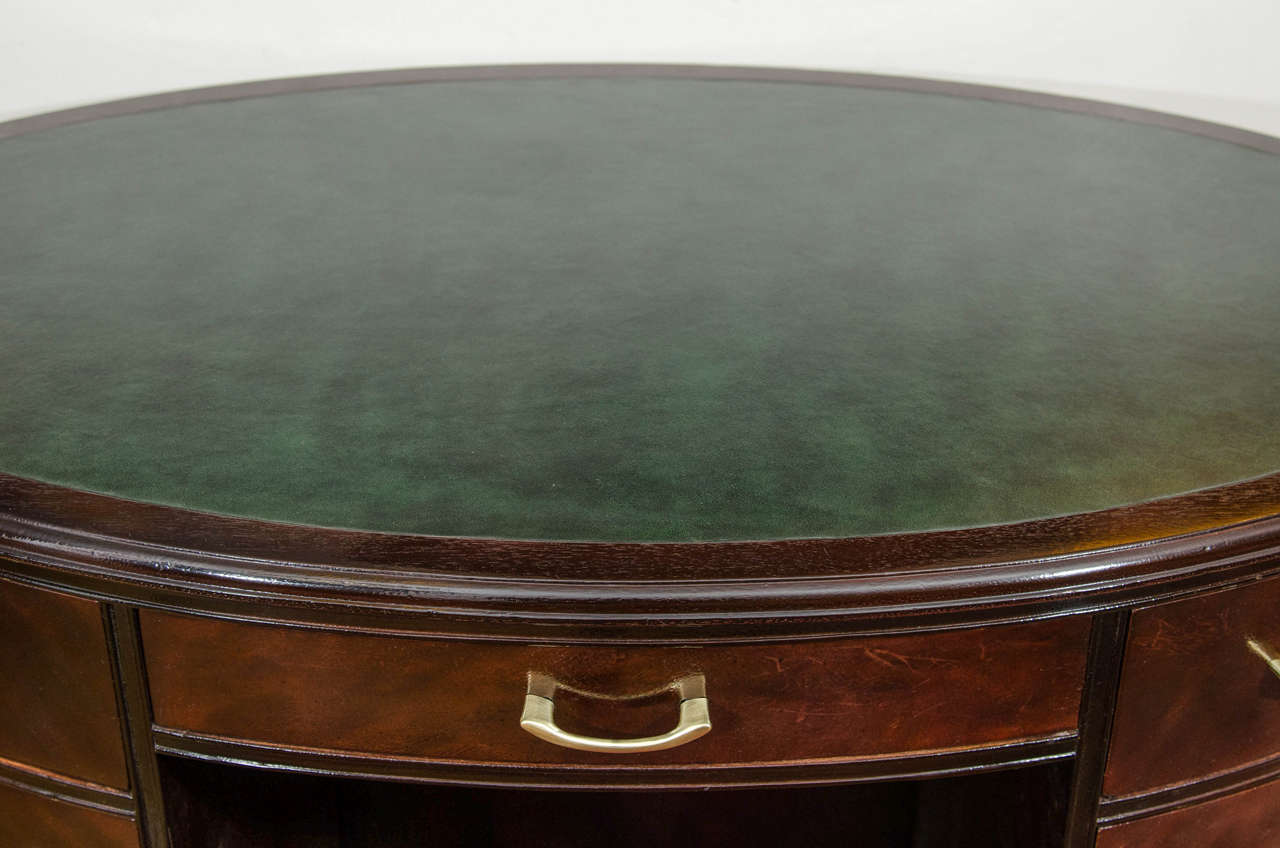 Ebonized Mahogany Art Deco Desk with Bookcase In Excellent Condition In New York, NY