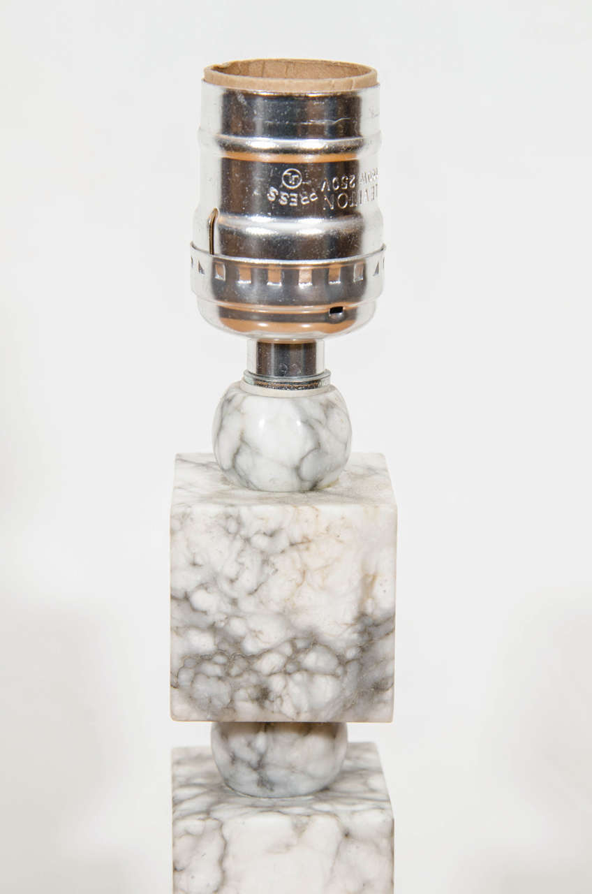 Swedish Art Deco Marble Table Lamp For Sale