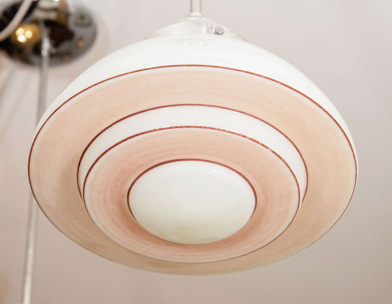 Pink and White Mid-Century Modern Light Fixture In Excellent Condition For Sale In New York, NY