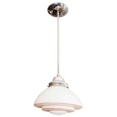 Retro Pink and White Mid-Century Modern Light Fixture