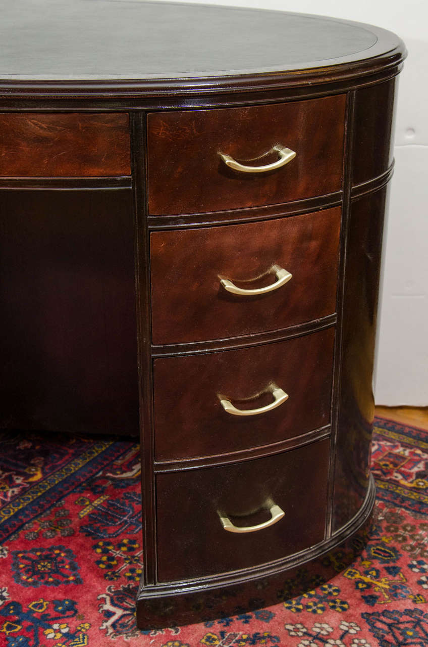 Ebonized Mahogany Art Deco Desk with Bookcase at 1stDibs