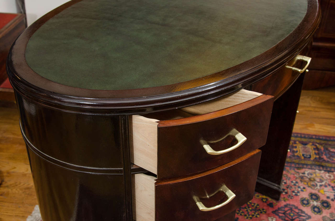 Ebonized Mahogany Art Deco Desk with Bookcase at 1stDibs