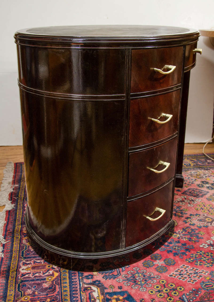 Ebonized Mahogany Art Deco Desk with Bookcase at 1stDibs