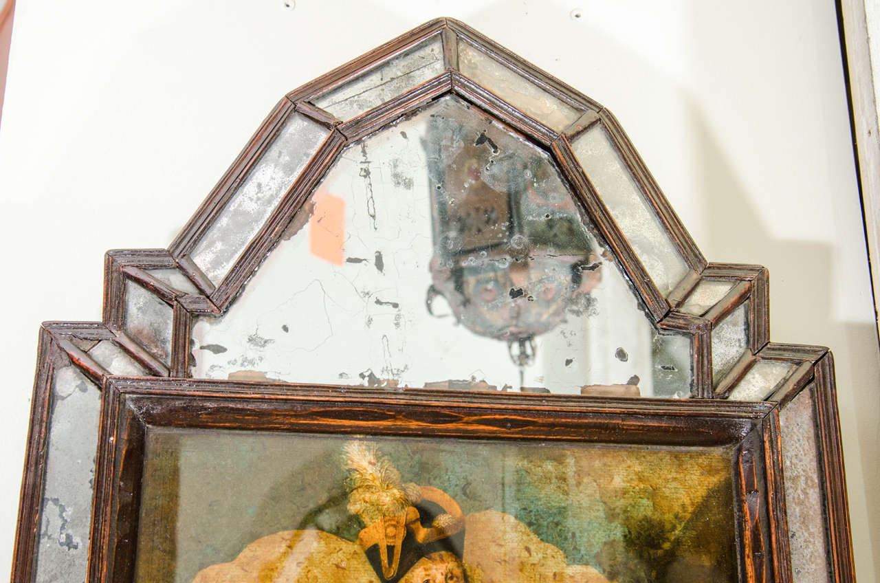 Pair of Mirror Framed Decoupaged Military Prints In Excellent Condition In Westwood, NJ