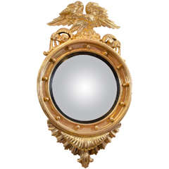Regency Convex Mirror with Eagle Crest
