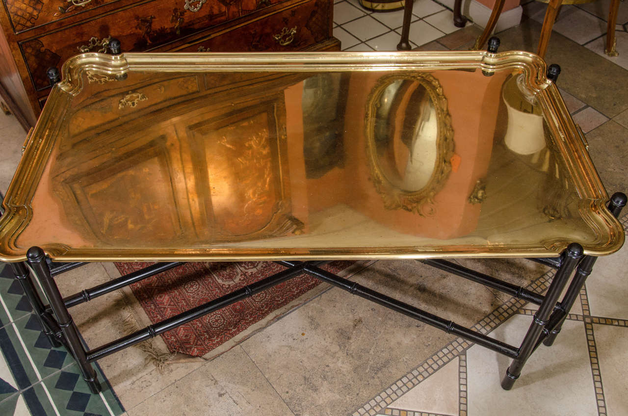 20th Century Mid-Century Large Brass Tray Table