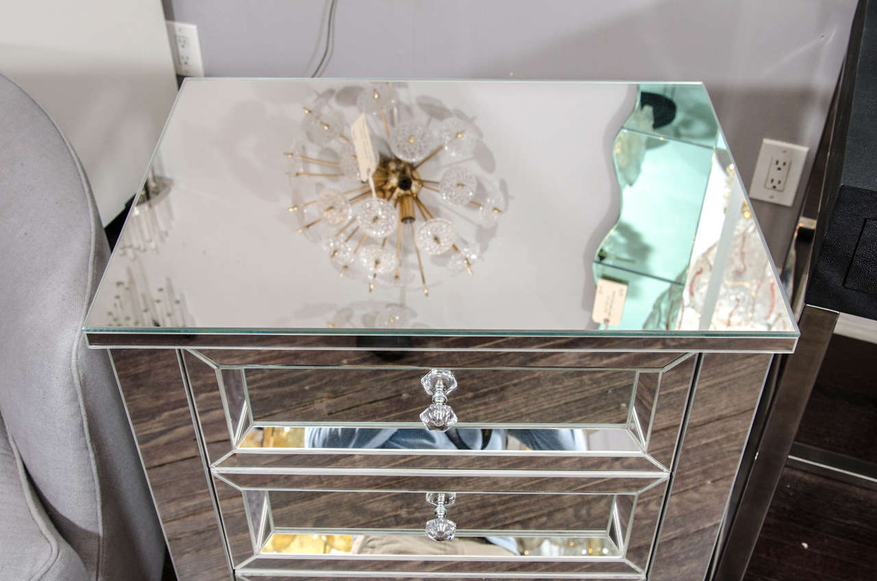 Beautiful Custom Mirrored Nightstand For Sale at 1stdibs