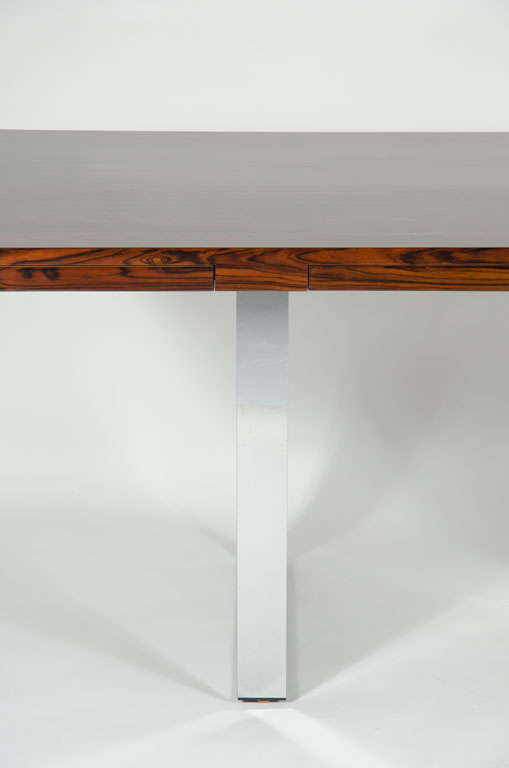 Rosewood and Chrome Executive Desk by Roger Sprunger for Dunbar 4
