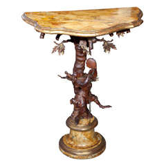 Antique Whimsical Monkey Console Table