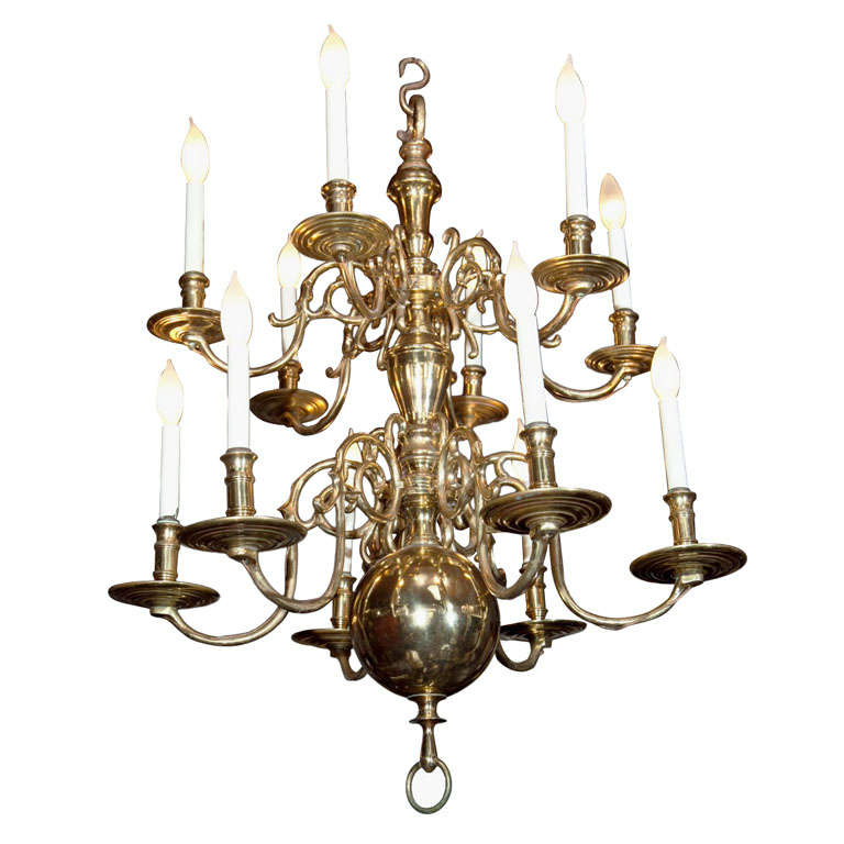 2  Tier, 10 Light Dutch Colonial  Chandelier For Sale