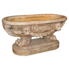 19th Century Italian Carved Marble Basin Antique 19th Century Italian Carved Marble Basin