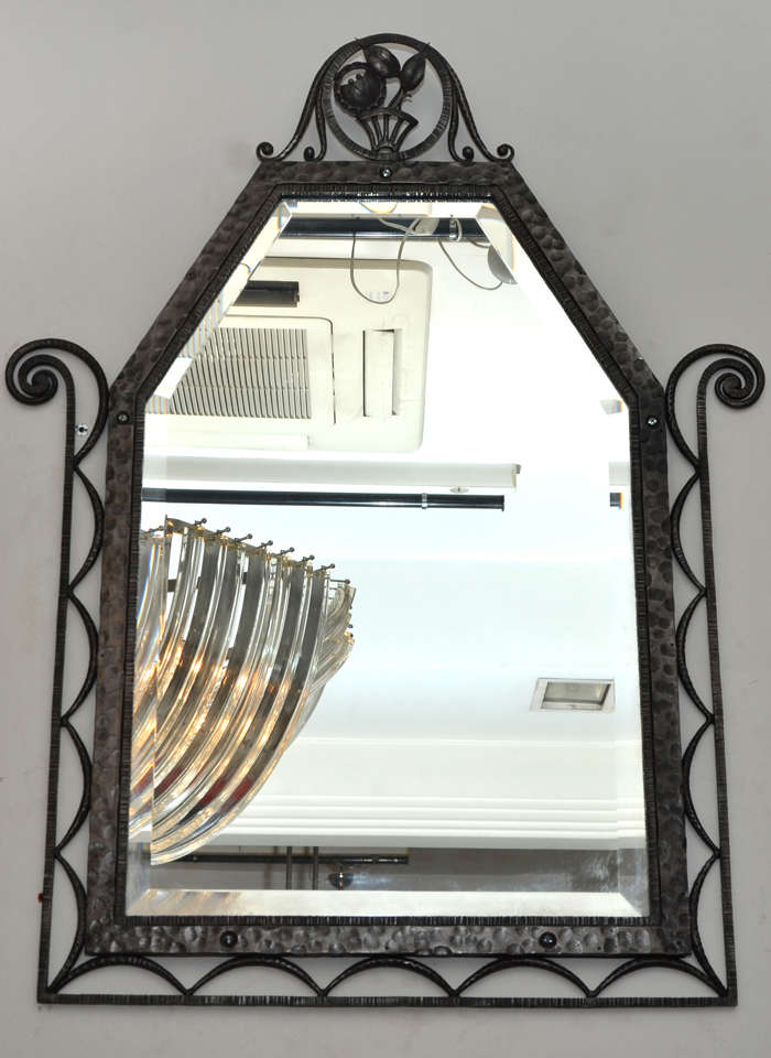 Mirror in wrought iron by Charles Piguet