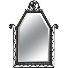 Mirror in wrought iron by Charles Piguet
