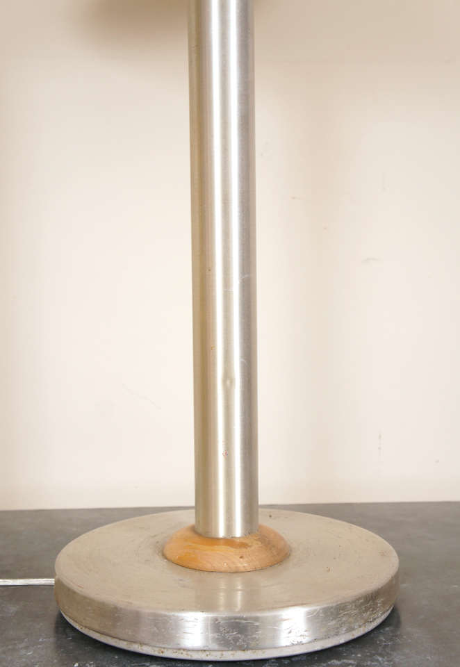 Brushed Aluminum Grand Table Lamp In Good Condition For Sale In Hudson, NY