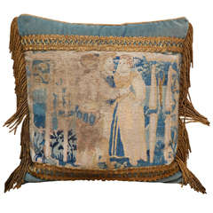 17th c Flemish Tapestry cushion . 