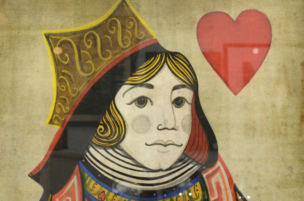 Silk Screen Print Queen of Hearts In Good Condition In New York, NY