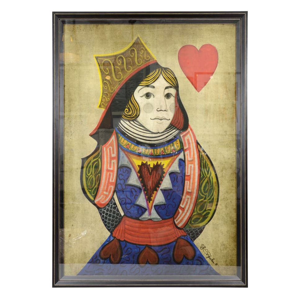 Silk Screen Print Queen of Hearts