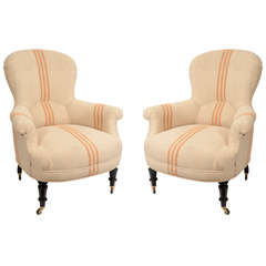 French Pair of Napoleon 1930s "Lollipop" Chairs