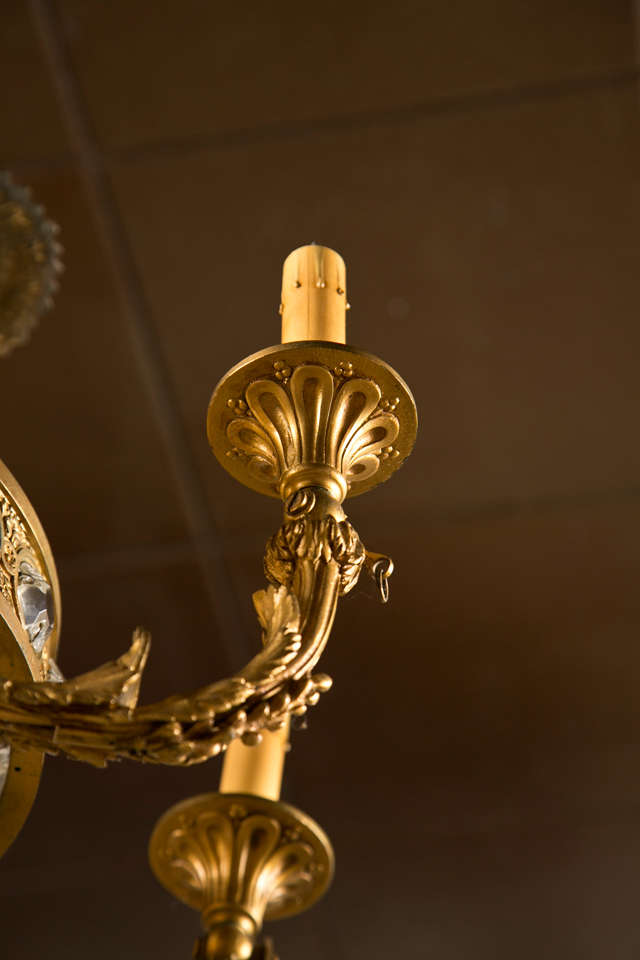 Louis XVI 6 Light Bronze Chandelier
